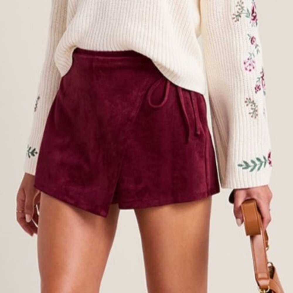 Maddie Faux Suede Skort